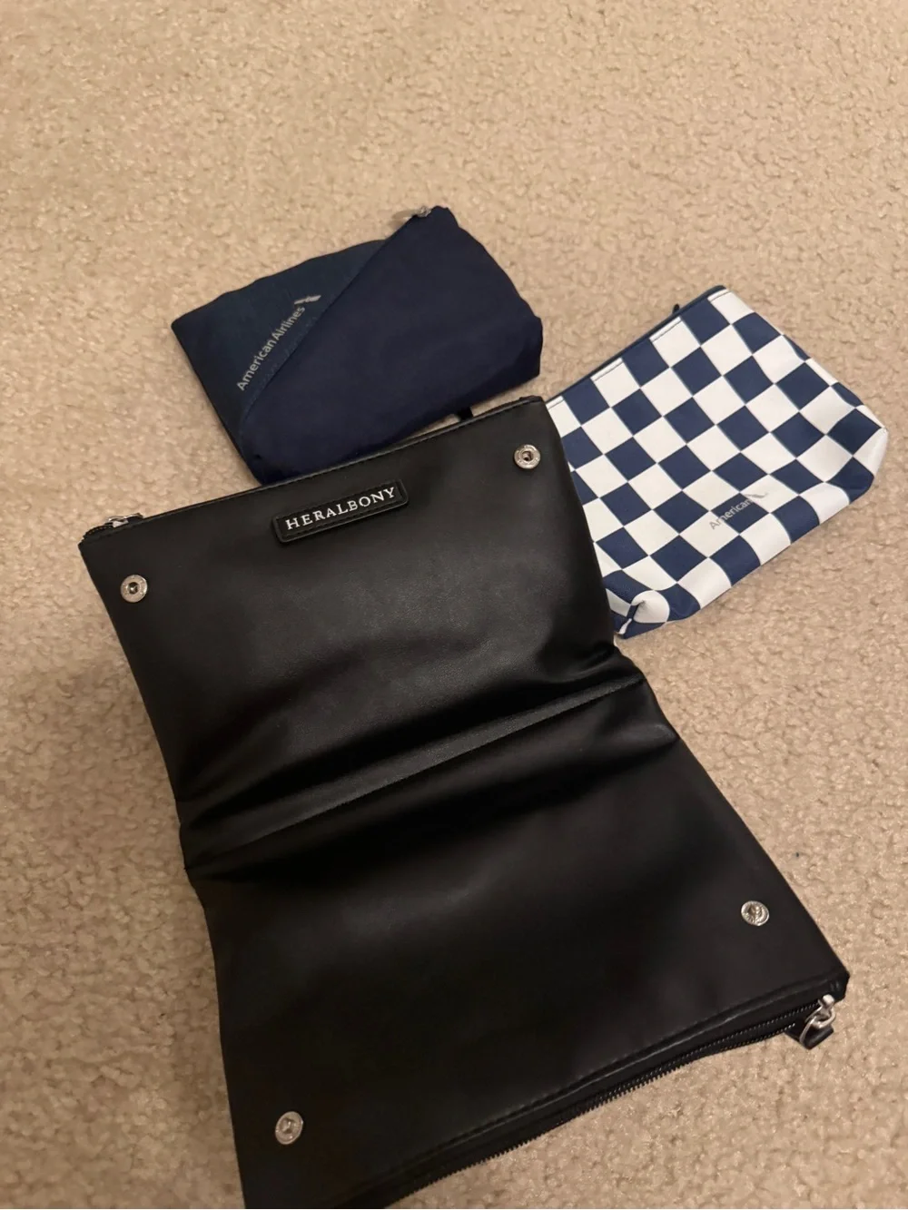 Travel Pouch Bundle American Airlines HERALBONY Amenity Bags Set of 3